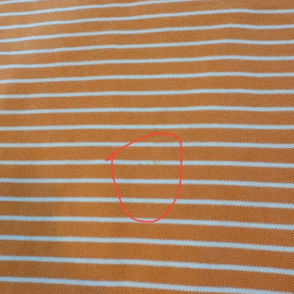 Polo Ralph Lauren Mens Large Orange White Striped Short Sleeve Pique Polo Shirt